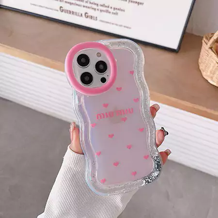 ミュウミュウ アイフォン16ケース,キラキラ iPhone17カバー レディース,ブランド スマホケース 可愛い