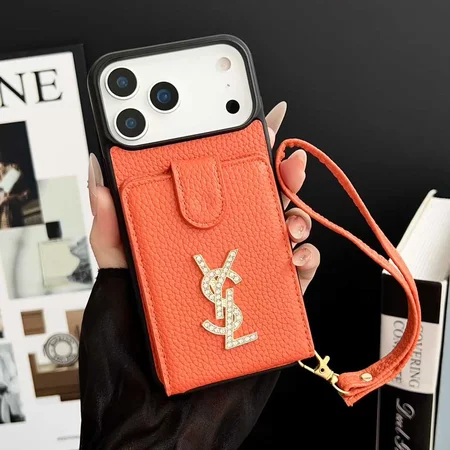 イヴサンローラン風 iPhone17Air ケース,YSL iPhone16ProMax ケース,高級感 iPhone17 ケース,おしゃれ iPhone16 ケース,キラキラ iPhone15 ケース,背面収納 iPhone14Pro ケース,ストラップ付き iPhone カバー,ブランド スマホケース