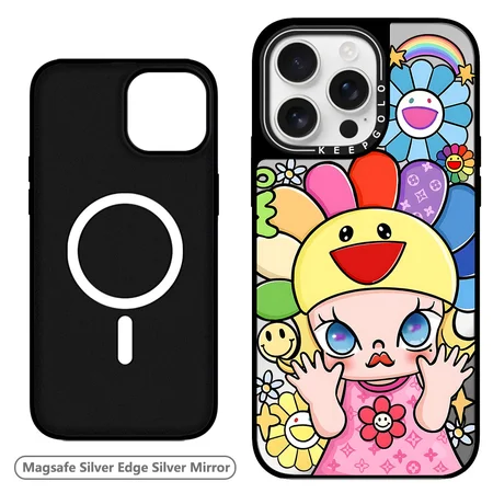可愛いルイヴィトン iPhone17ケース,Louis Vuitton カラフルサンフラワー iPhone17Proケース,ミラー ルイヴィトン iPhone17ProMaxケース