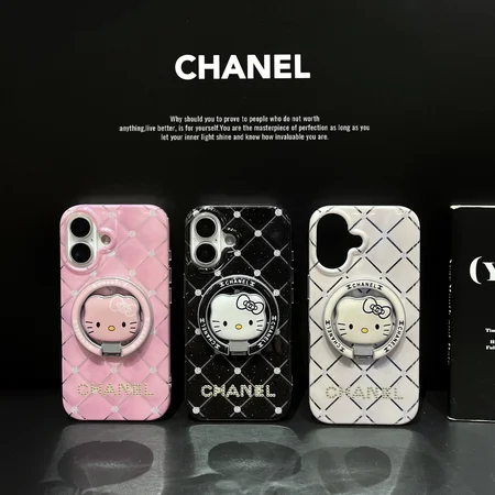 可愛い iPhone17Proケース シャネル,magsafe対応 chanel iPhone17ProMaxケース,リング 付き スタンド Hello Kitty iPhone17ケース シャネル女子人気 iPhone17ケース