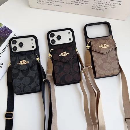 コーチ iPhone17pro ケース,ショルダー ストラップ iPhone16 ケース,人気 iPhone17Air カバー,コーチ 風 iPhone15pro スマホケース,収納付き iPhone14 ケース,欧米風 ブランド ケース