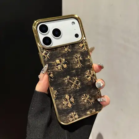 クロムハーツ iPhone17pro ケース,全面保護 iPhone16 ケース,人気 iPhone17Air カバー,クロムハーツ 風 iPhone15pro スマホケース,黒色 iPhone14 ケース,十字架デザイン iPhone ケース