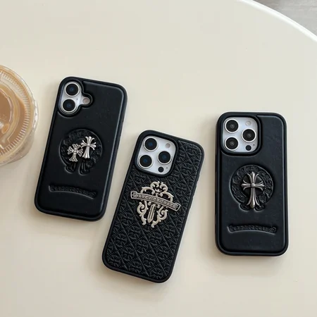 クロームハーツ iPhone17 ケース, chrome hearts iPhone16Pro ケース, おしゃれ iPhone17 ケース, 男女兼用 iPhone16 ケース, 本革 iPhone15 ケース, 高級 レザー iPhone14 ケース, クロス モチーフ iPhone ケース, 送料無料 iPhone カバー